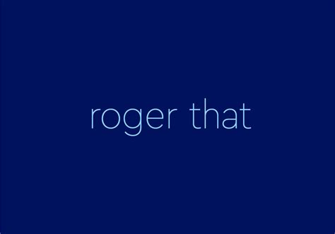 roger slang meaning.